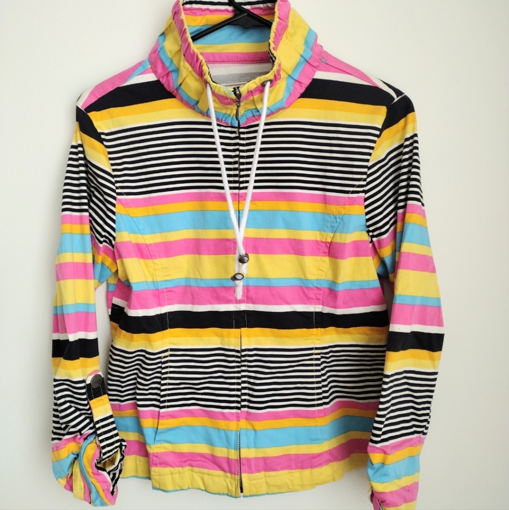 AMI Retro Multicolored Striped Lightweight Women's Jacket, Size S